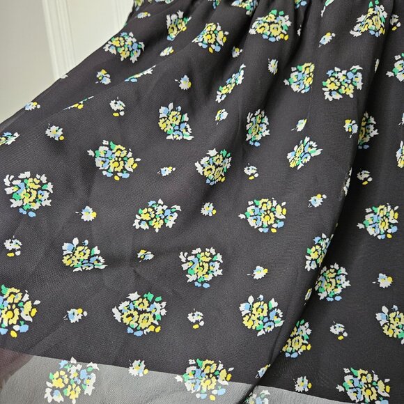 LOFT black floral mini skirt size S - Picture 5 of 7